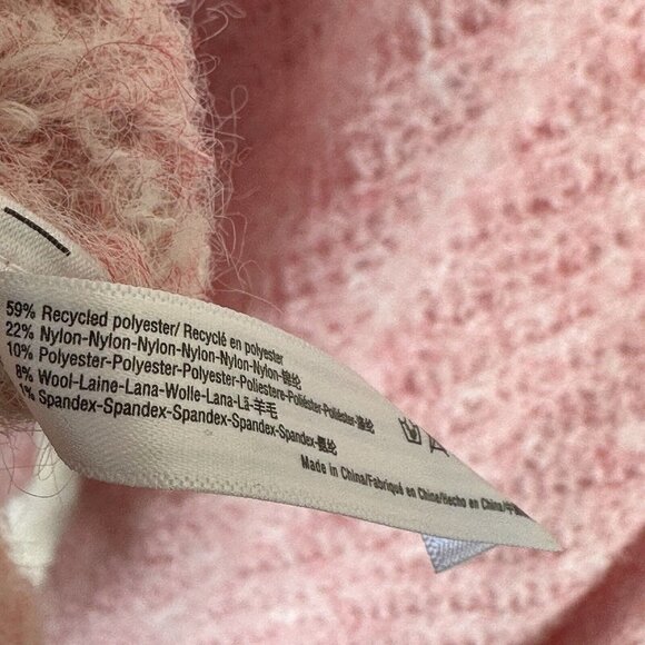 Anthropologie Funnel Turtleneck Neck Poncho One Size Knit Soft Pink Oversized - Picture 9 of 10